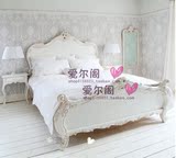 美式实木床 法欧式式实木雕刻双人床 现代简约欧式卧室家具可定制