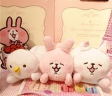 日本kanahei卡娜赫拉的小动物粉兔鸡毛绒笔袋化妆袋收纳文具袋包