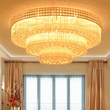 金色大气圆形客厅卧室餐厅水晶吸顶灯LED酒店大厅大堂吸顶灯具