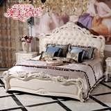 欧式床双人床1.8米奢华公主床法式床铺真皮婚床橡木床实木床现货