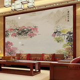 新中式电视客厅背景墙壁纸春江花月夜无纺布江南山水大型壁画定制