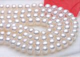 珍珠项链女天然圆形正品强光送妈妈简约锁骨链11-12mm流行饰品
