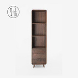 北欧现代简约日式书柜全纯实木书架黑胡桃木立柜子红橡木MUJI定制
