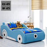儿童床汽车真皮床卡通赛跑车1.5米1.2米男孩时尚单人床家具个性房