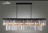 美式长形欧式灯卧室复古RH大气客厅餐厅灯具简约现代工程水晶吊灯