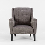 现货法式现代简约布艺单人沙发椅欧式时尚拉扣休闲椅老虎椅书房椅