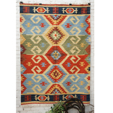 出口 手工编织 纯羊毛地毯 几何图案 北欧 客厅茶几地毯