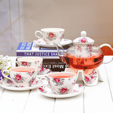欧式过滤陶瓷玻璃花茶茶具套装 创意加热花草水果茶壶泡茶器组合