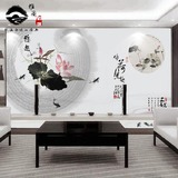新中式古典水墨山水壁画客厅沙发卧室电视背景墙纸手绘中国风壁纸