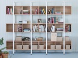 书架简易书柜置物架现代简约钢木落地多层经济型客厅学生特价包邮