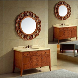 东南亚风情风格浴室柜欧式卫浴柜组合橡木实木仿古浴室柜