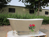 浴缸厂家直销独立浴缸铸铁1.7米钢板外套浴缸 搪瓷铸铁浴缸裙边