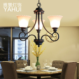 雅慧欧式吊灯美式乡村田园韩式北欧陶瓷吊灯客厅餐厅卧室灯具