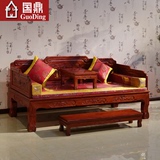 中式实木仿古罗汉床明清沙发床榻榆木山水雕花1米1.2米1.5罗汉床