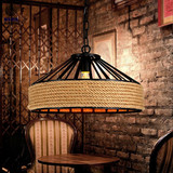 美式吊灯创意个性餐厅灯具酒吧咖啡厅铁艺loft麻绳复古工业风灯饰