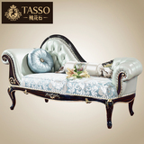 新古典欧式全实木贵妃椅真皮沙发床单人躺椅美人榻卧室客厅太妃椅