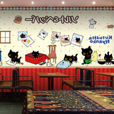 3D立体可爱猫无缝大型壁画儿童房卧室KTV主题房壁纸可爱卡通墙纸