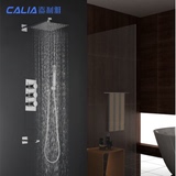 嘉利雅入墙恒温简易暗装淋浴器全铜超薄10寸方形出水增压花洒套装