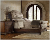 特价新古典实木双人床美式公主床1.8米简约欧式拉扣高靠背婚床