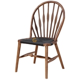 美式乡村做旧水曲柳实木椅温莎剑背椅法式书房咖啡厅钢琴椅孔雀椅