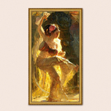 画家乡 纯手绘中国大唐古典半裸美女霓裳羽衣舞人物人体艺术油画