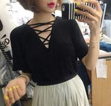 2016夏季女装新款韩国东大门代购时尚女士韩版短袖全棉休闲T恤衫