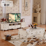 欧式电视柜客厅电视柜茶几组合实木小户型电视机柜1.8m矮柜大理石