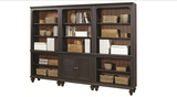 美式乡村实木2门书柜书架组合橡木书柜法式复古做旧书房大书橱
