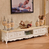 欧式大理石电视柜茶几组合描金银地柜现代特价客厅法式全实木雕花