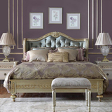 定制 全实木软靠背双人床 法式雕花奢华卧室大床 欧式婚床 美式床