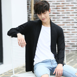 韩版青少年开衫毛衣男秋季男士英伦潮流外套修身显瘦针织休闲毛衣