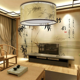 现代LED新中式吸顶灯客厅卧室荷花小鸟竹子圆形简约北欧美式灯具
