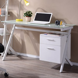 电脑桌带书柜台式家用简易抽屉办公桌现代简约书桌写字台钢木桌子