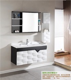 TOTO浴室柜组合 黑白色 橡木吊柜镜柜 梳妆洗漱台盆柜全套卫浴柜