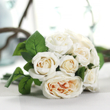 新品上架 陆莲玫瑰把束花婚庆手捧绢花客厅餐桌居家装饰摄影道具