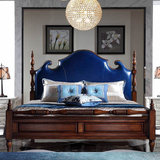欧式实木床1.8米双人床现代简约公主床简欧床卧室真皮床美式家具