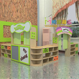 儿童玩具储物收纳架整理区角柜MY 幼儿园樟子松新欧尚屋檐组合柜