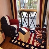 手工潮牌个性加厚米字旗美国旗客厅茶几卧室床边满铺地毯定制