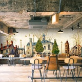 3D复古怀旧建筑油画墙纸咖啡厅餐厅大型壁画客厅电视背景墙壁纸