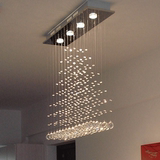 格钰餐厅灯客厅隔断灯具现代长方形餐吊灯三头创意吧台LED水晶灯