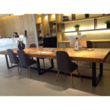 美式loft实木铁艺咖啡桌茶几长桌办公桌会议桌简约户外餐桌椅组合