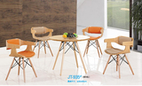 创意休闲洽谈桌大厅接待桌椅时尚实木会客桌咖啡桌一桌三椅组合