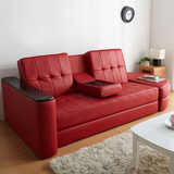 日式小户型多功能折叠沙发床简约储物皮艺双人沙发新款组合沙发床