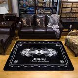 出口品质 克罗地心地毯 黑白个性地毯 客厅卧室地垫法兰绒150*195