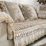 欧式高档沙发垫奢华四季布艺沙发垫子防滑加厚真皮沙发套蕾丝花边