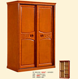包送装 卧室实木家具 进口橡木衣柜2门小衣柜简易衣柜推拉储物柜