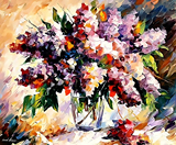 独家升级3.0新版淡彩DIY数字油画餐厅抽象花卉 紫色花瓶40*50cm