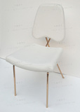 时尚白色pu皮餐桌椅香槟金咖啡桌凳子休闲椅现代书房椅不锈钢椅子