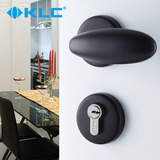 德国KLC门锁 欧式室内卧室房门锁分体黑色简约实木门锁具把手蛋形