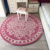 地毯圆形电脑桌椅垫田园欧式腈纶地毯客厅茶几卧室床边可定制